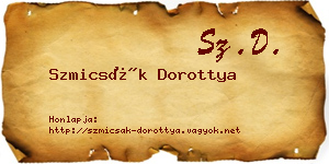 Szmicsák Dorottya névjegykártya