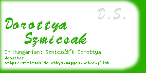 dorottya szmicsak business card